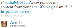 Twitter and plagiarism tweet